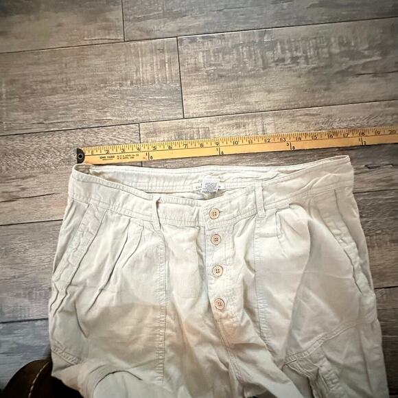 Prairie Underground Women's White 100% Cotton Cargo Pants Size Large - Picture 8 of 9